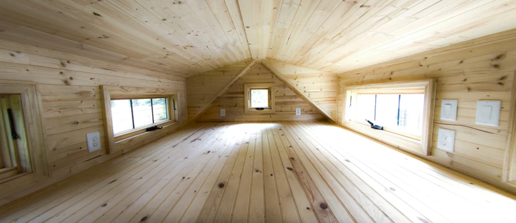 Loft interior built by one of the best tiny home builders in the USA