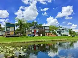 Colorful lakeside tiny home communities near me in Florida
